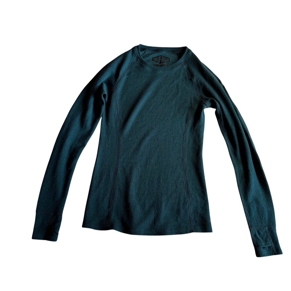 Smith + Rogue Women's Merino Bamboo Base Layer Top, Dark Teal, Size XS